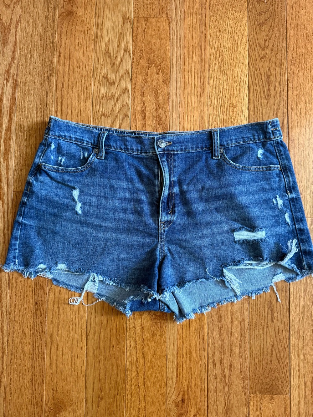 aerie Daydream Distressed Denim Shorts